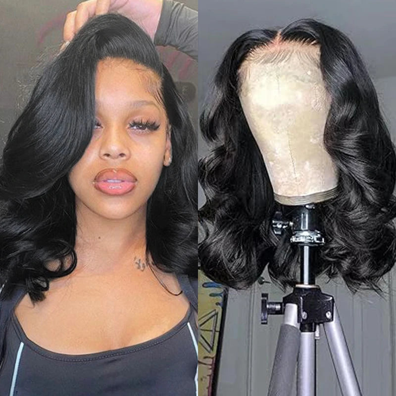 KLAMAN Body Wave Bob Wig | 16" 200% Density 13x4 HD Lace Front | Brazilian Remy Human Hair