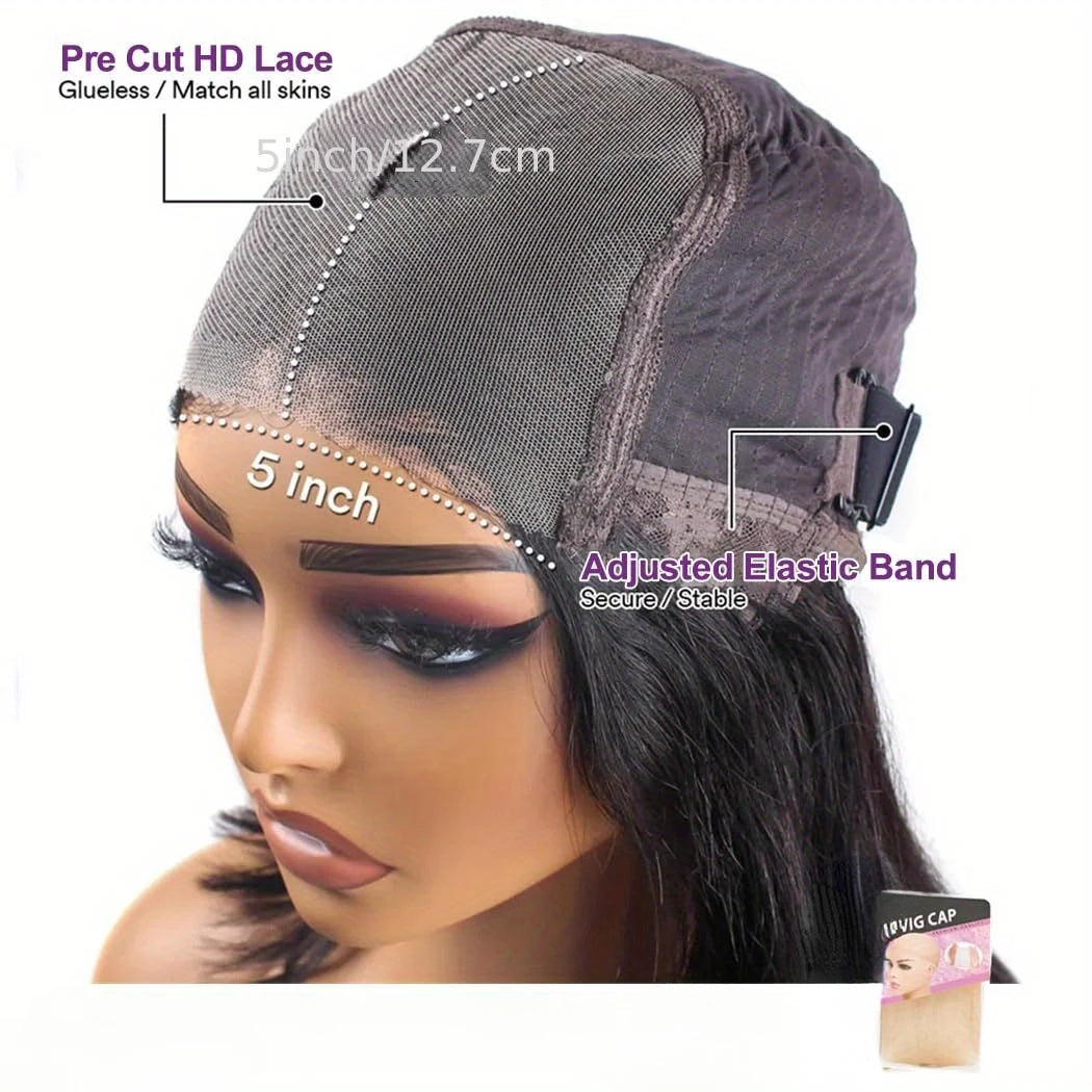 KLAMAN Yaki Straight Wig | 13x4 HD Lace & 5x5 No-Glue | Short Natural Human Hair