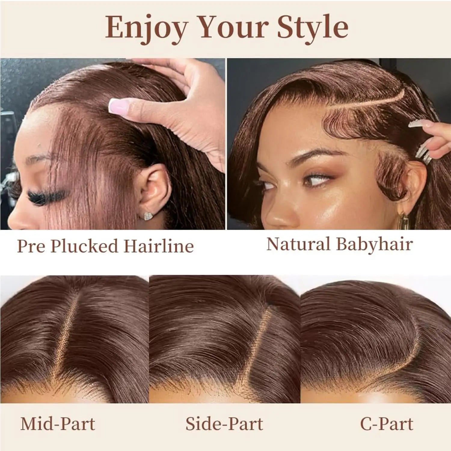 KLAMAN Chocolate Brown Bone Straight Wig | 30" 200% Density 13x6 HD Lace Front | Human Hair