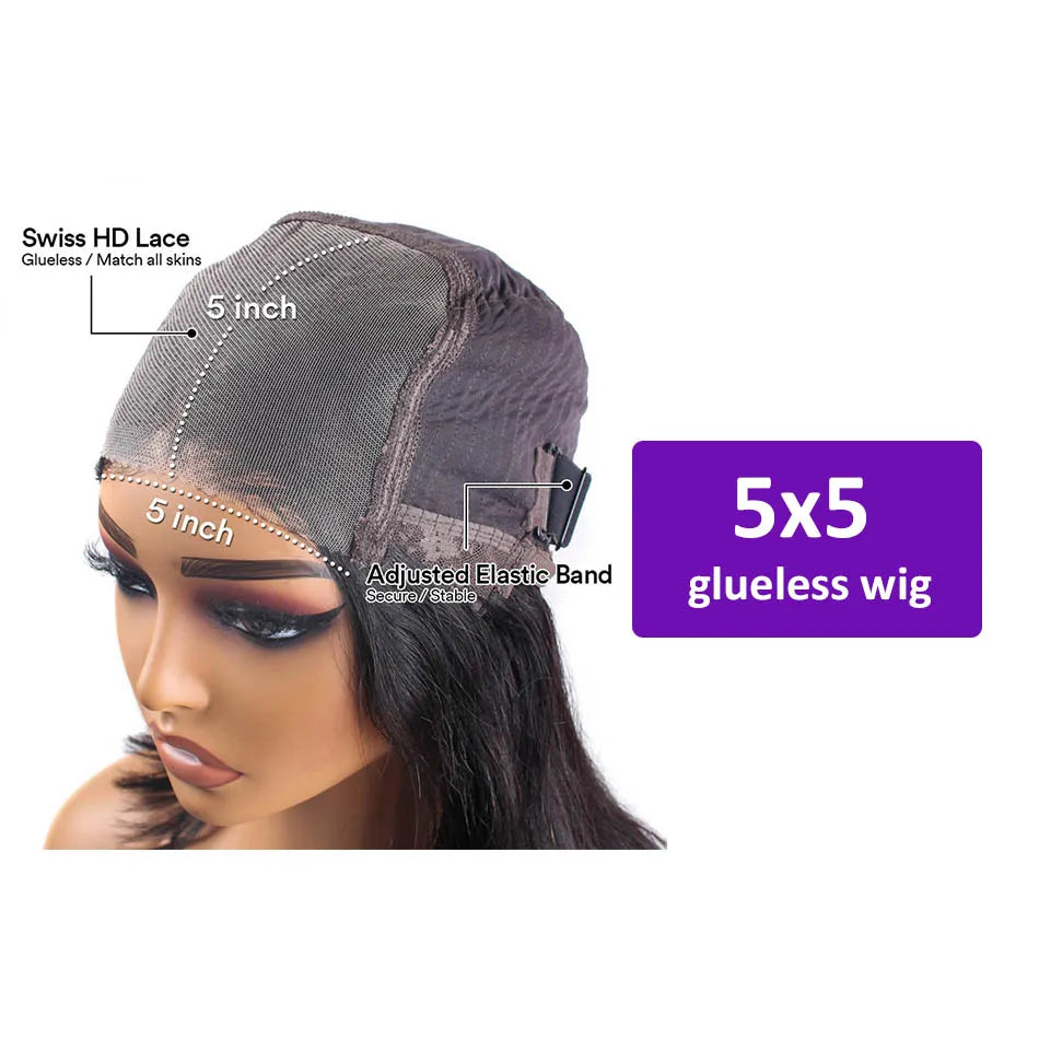 KLAMAN Straight Lace Front Wig | 13x6 & 13x4 HD Lace | Glueless 30-40" Brazilian Human Hair