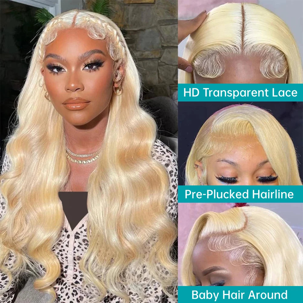 KLAMAN 613 Blonde Body Wave Wig | 13x6 HD Lace Front | 220% Density Brazilian Human Hair with Baby Hair