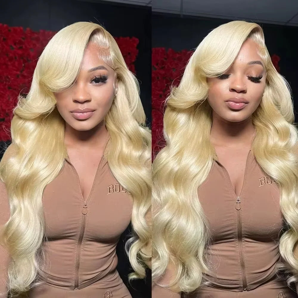 250% 40 Inch 613 Blonde Bone Straight Human Hair Wig Pre Plucked 13x6 Body Wave HD Lace Front Lace Frontal Wig Human Hair Wigs