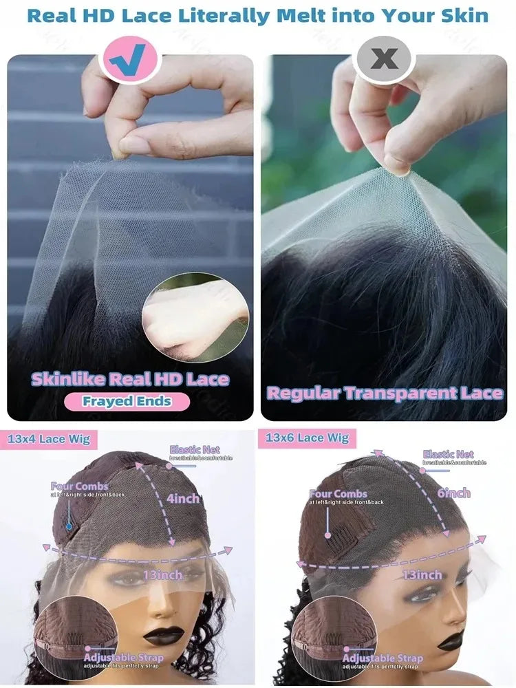 KLAMAN Bone Straight Wig | 40-42" | 200% Density 13x6 HD Lace Front | Brazilian Human Hair
