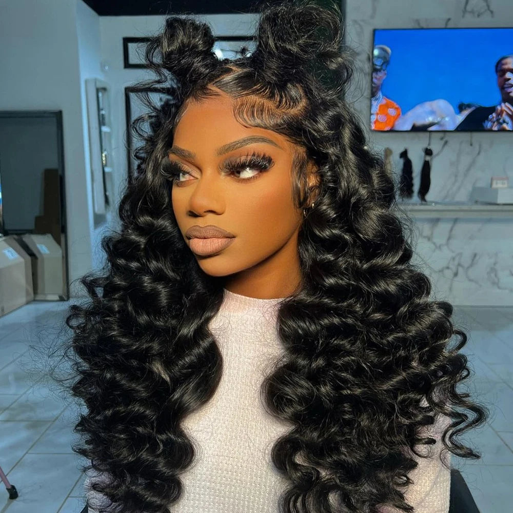 KLAMAN Loose Deep Wave Wig | 13x6 & 360 HD Lace | 220% Density Brazilian Human Hair