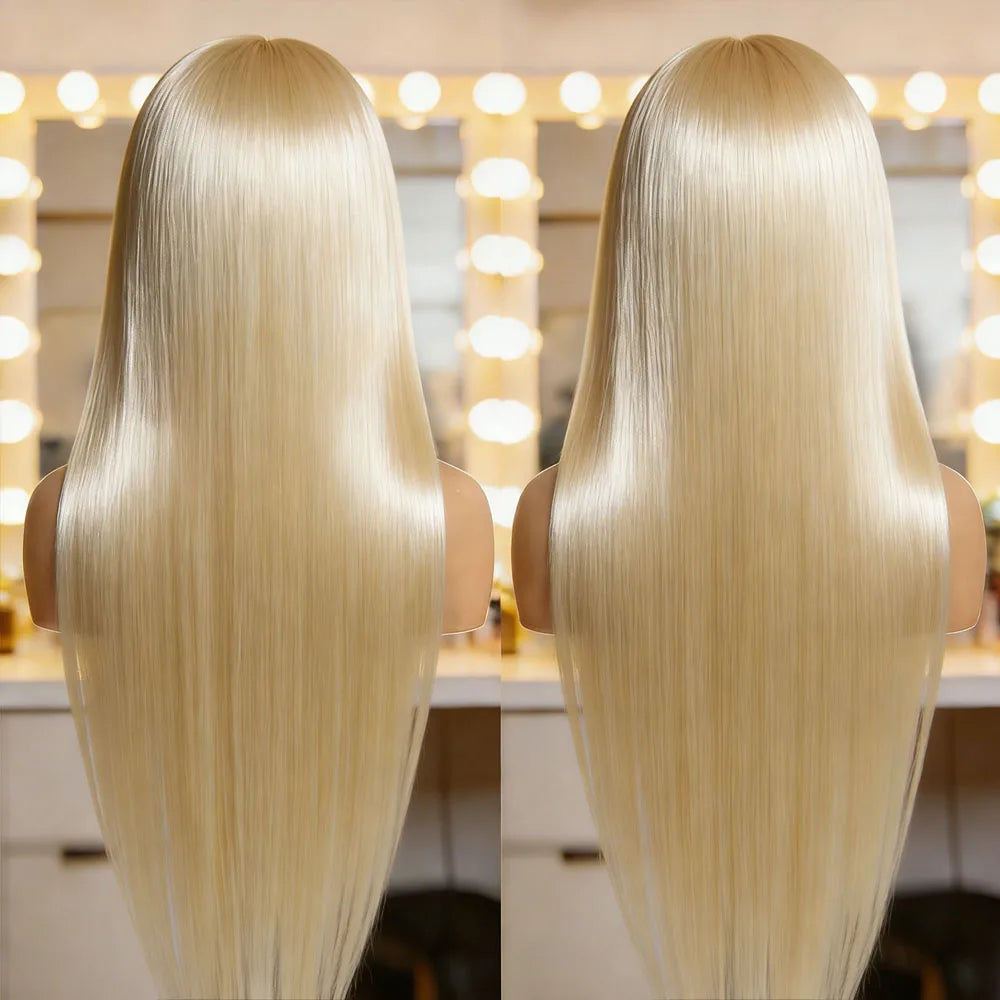KLAMAN 613 Blonde Straight Wig | 40" 250% Density 13x6 HD Lace Front | Brazilian Human Hair