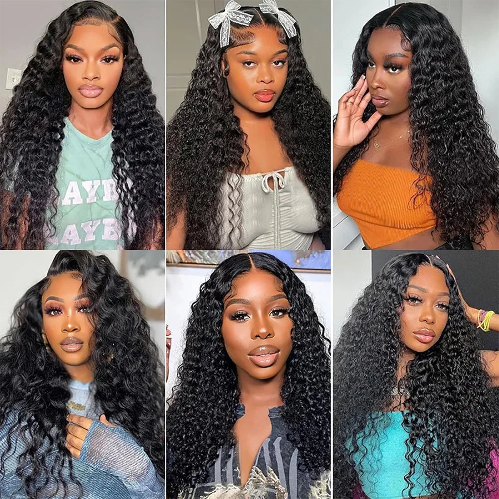 KLAMAN Natural Color Deep Wave Wig | 46" 13x6 HD Transparent Lace | Brazilian Human Hair