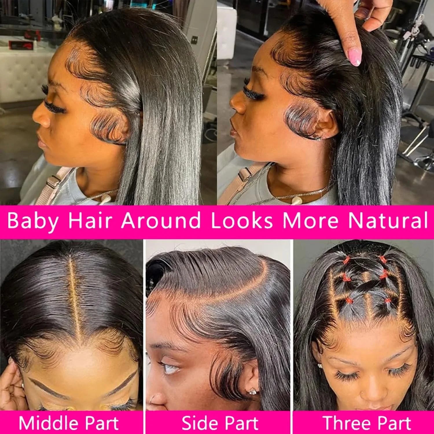 30 40 42 Inch Bone Straight Hd Lace Frontal Wig 13X4 Transparent Lace Front Pre Plucked 100% Human Hair For Women With Baby Hair