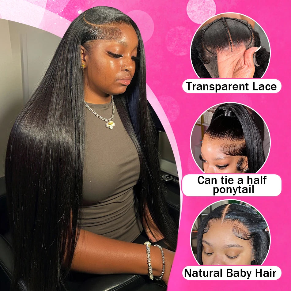 KLAMAN Bone Straight Wig | 38-40" 260% Density 13x6 HD Lace | Malaysia Human Hair