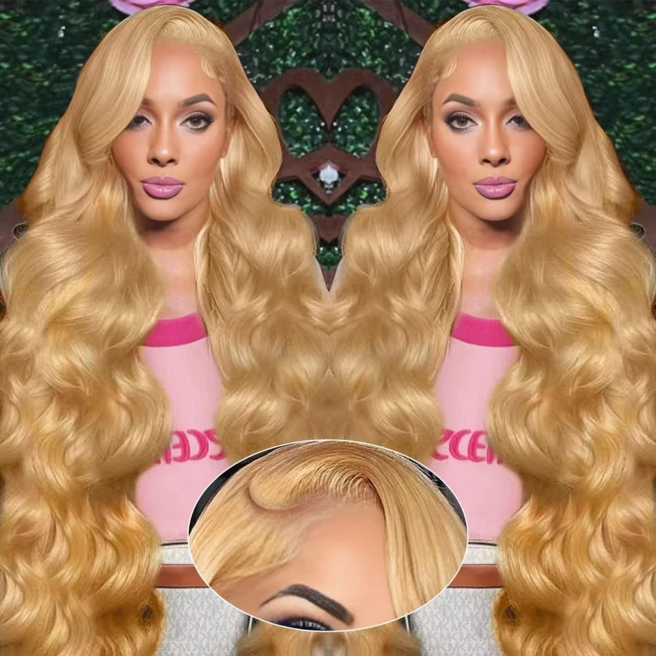 KLAMAN Honey Blonde Body Wave Wig #27 | 13x6 HD Lace Front | 210% Density Brazilian Human Hair