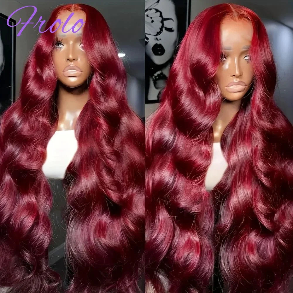 99j Burgundy 13x6 HD Lace Frontal Human Hair Wig 250 Density Body Wave 13x4 Lace Front Wigs Brazilian 100% Human Hair Wigs
