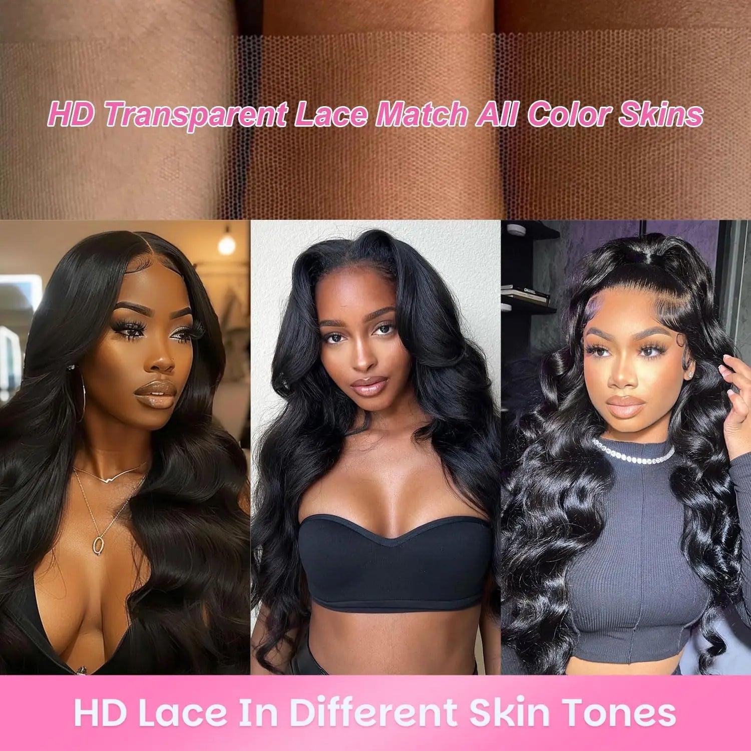 KLAMAN Natural Black Body Wave Wig | 13x4 & 13x6 HD Lace Front | Brazilian Human Hair