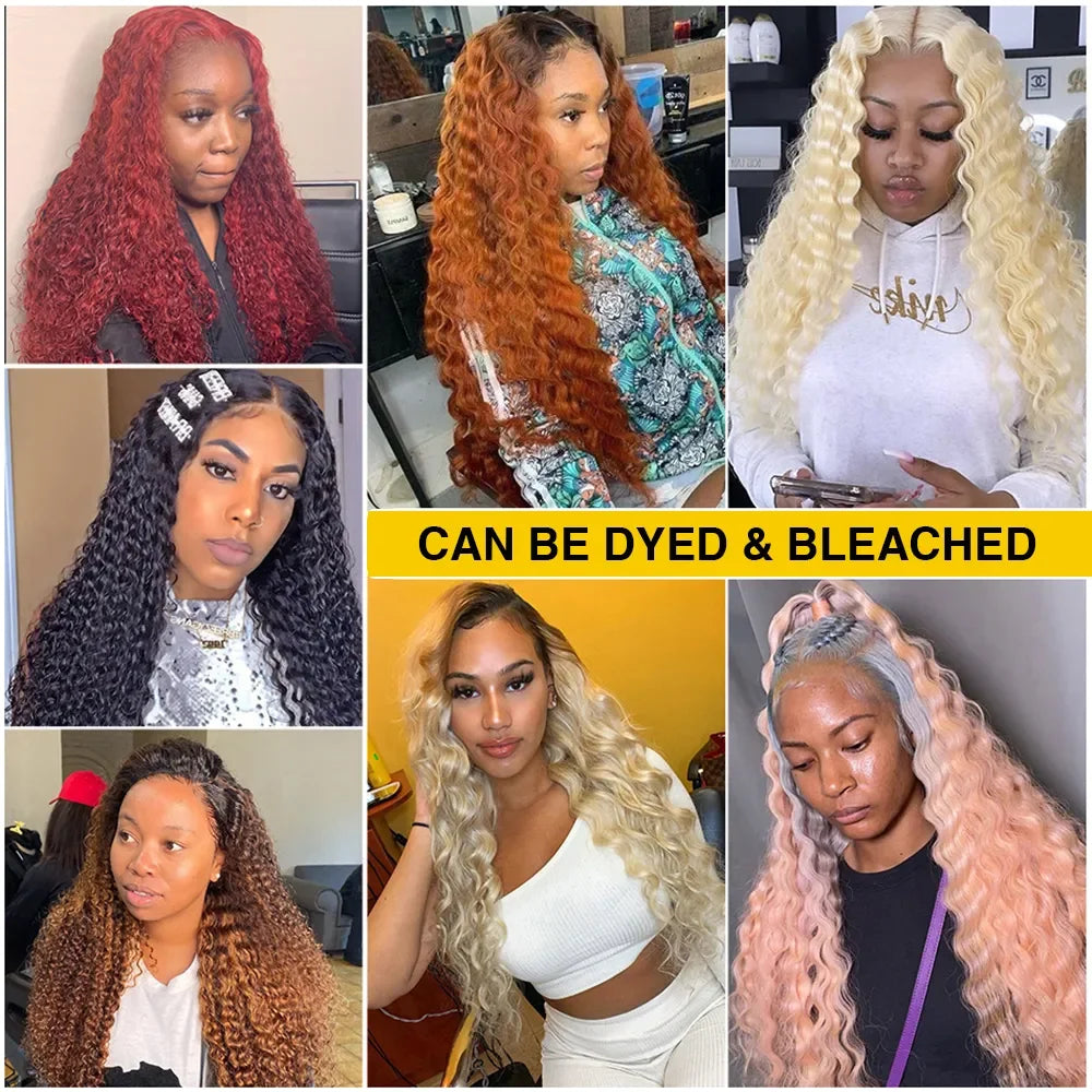 KLAMAN Highlight Deep Wave Wig | 13x4 & 13x6 HD Lace | Honey Blonde Ombre Brazilian Human Hair