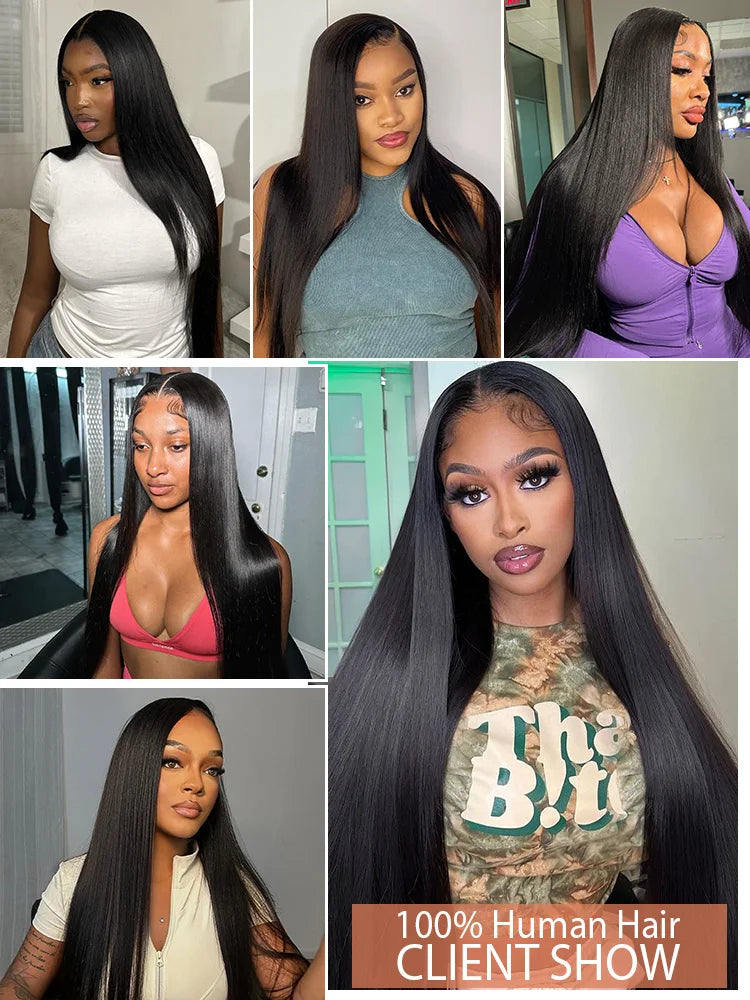KLAMAN Bone Straight Wig | 40-42" | 200% Density 13x6 HD Lace Front | Brazilian Human Hair