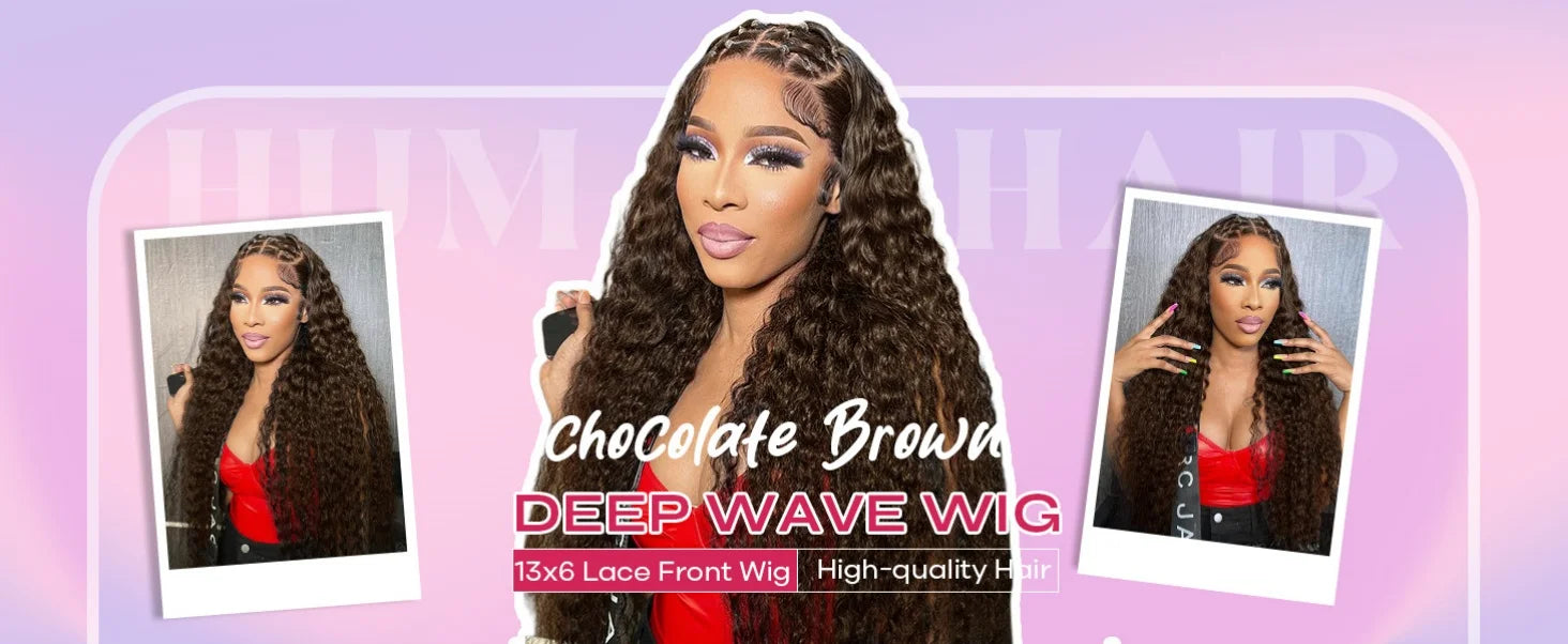 250 Density Chocolate Brown Curly Human Hair Wig 13X6 Hd Lace Front Wigs Pre Pluck Brazilian Brown 100% Deep Wave Human Hair wig