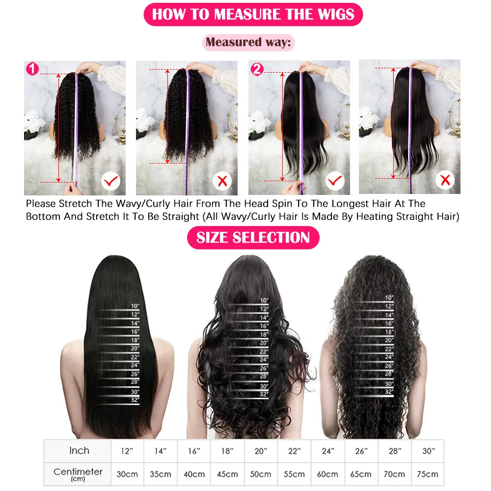 40 44 Inch Straight 100% Brazilian Human Hair Wigs 250 Density Bone Straight 13x4 13x6 HD Transparent Lace Front Wigs For Women