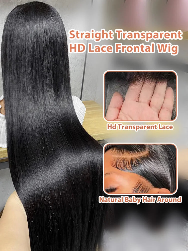 KLAMAN Bone Straight Wig | 40-42" | 200% Density 13x6 HD Lace Front | Brazilian Human Hair