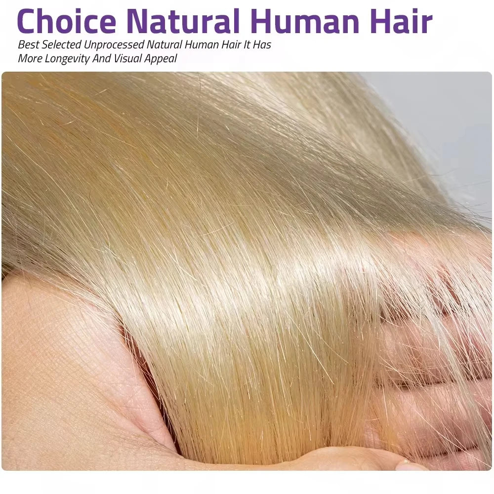 250% 40 Inch 613 Blonde Bone Straight Human Hair Wig Pre Plucked 13x6 Body Wave HD Lace Front Lace Frontal Wig Human Hair Wigs