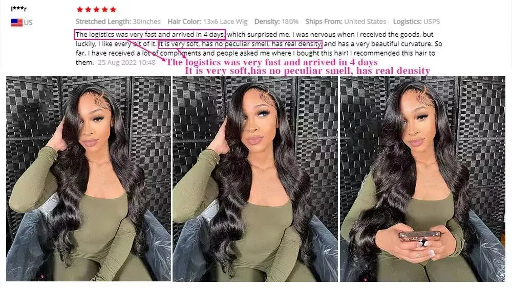 KLAMAN Body Wave Wig | 46" 200% Density 13x6 HD Transparent Lace | Brazilian Human Hair with Baby Hair