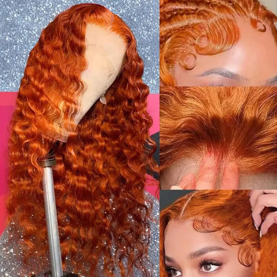 KLAMAN Ginger Deep Wave Wig #350 | 13x6 HD Lace Front | 200% Density Brazilian Hair