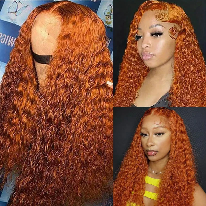 KLAMAN Ginger Water Wave Wig #350 | 13x4 & 13x6 HD Transparent Lace | Brazilian Human Hair
