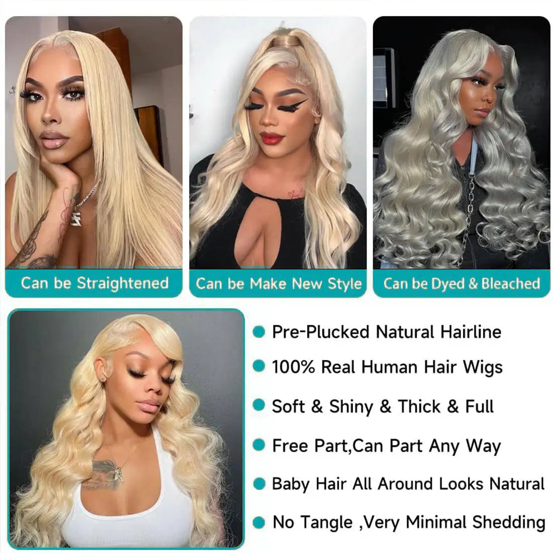 KLAMAN 613 Blonde Body Wave Wig | 13x6 HD Lace Front | 220% Density Brazilian Human Hair with Baby Hair