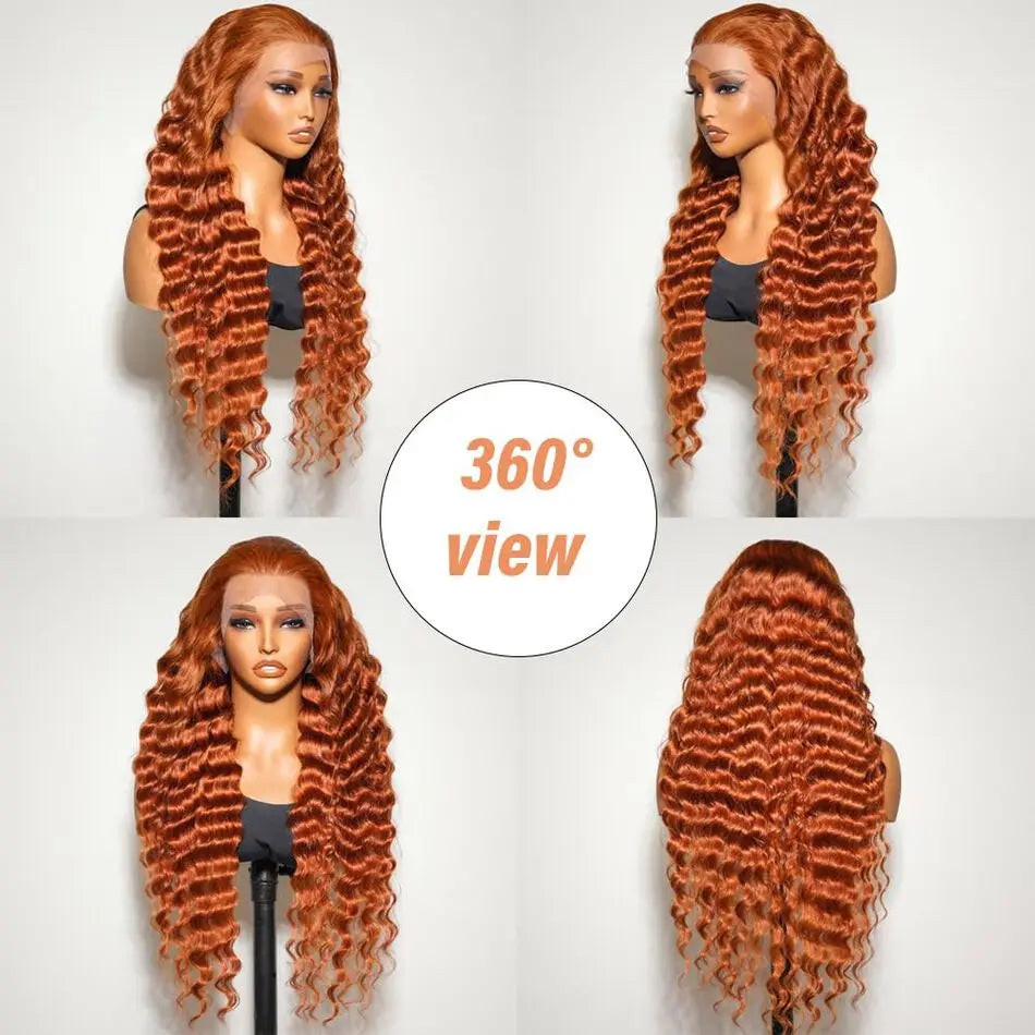 KLAMAN Ginger Deep Wave Wig #350 | 13x6 HD Lace Front | 200% Density Brazilian Hair