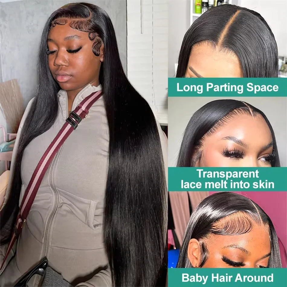 KLAMAN Bone Straight Wig | 38-40" 260% Density 13x6 HD Lace | Malaysia Human Hair