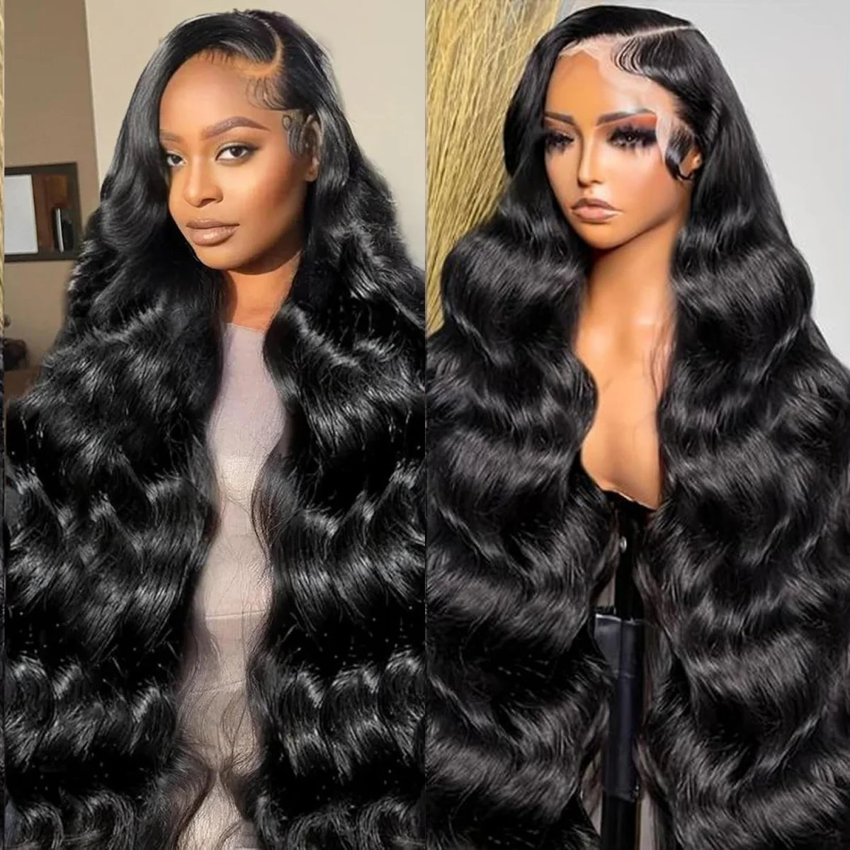 KLAMAN Body Wave Wig | 46" 200% Density 13x6 HD Transparent Lace | Brazilian Human Hair with Baby Hair