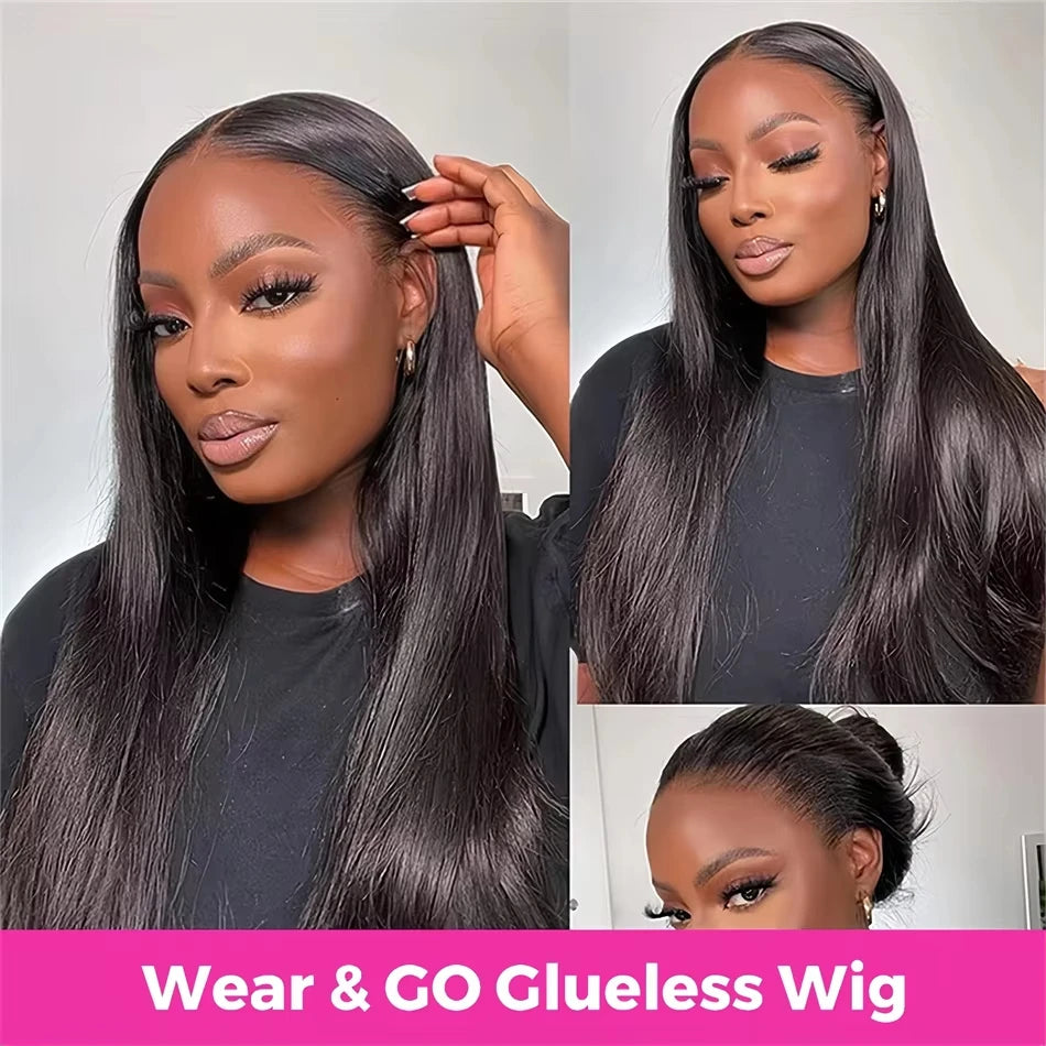 KLAMAN Glueless Bone Straight Wig | 30" Pre-Cut 4x4 & 5x5 HD Lace | 100% Human Hair Ready to Wear