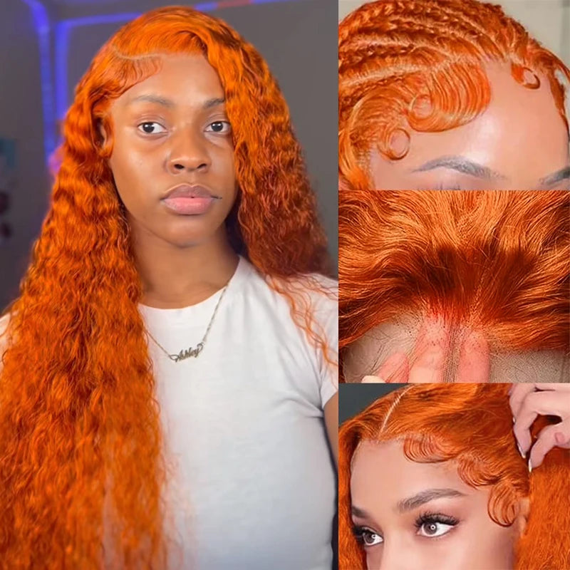 KLAMAN Ginger Water Wave Wig #350 | 13x4 & 13x6 HD Transparent Lace | Brazilian Human Hair