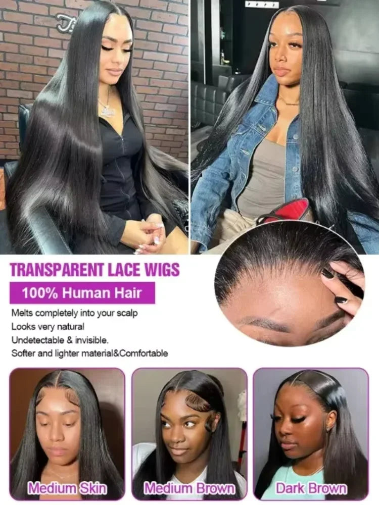 KLAMAN Bone Straight Wig | 13x4 & 13x6 & 360 HD Lace Front | 30-40" Brazilian Human Hair