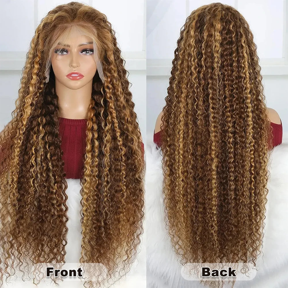 KLAMAN Highlight Deep Wave Wig | 13x4 & 13x6 HD Lace | Honey Blonde Ombre Brazilian Human Hair