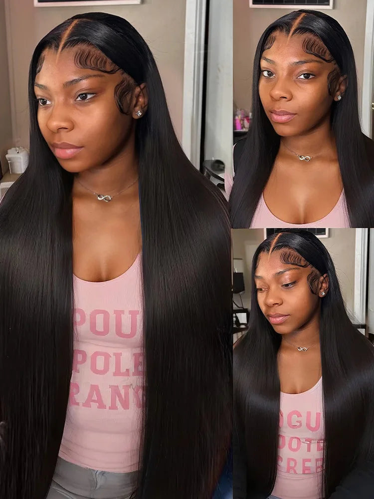 KLAMAN Bone Straight Wig | 40-42" | 200% Density 13x6 HD Lace Front | Brazilian Human Hair
