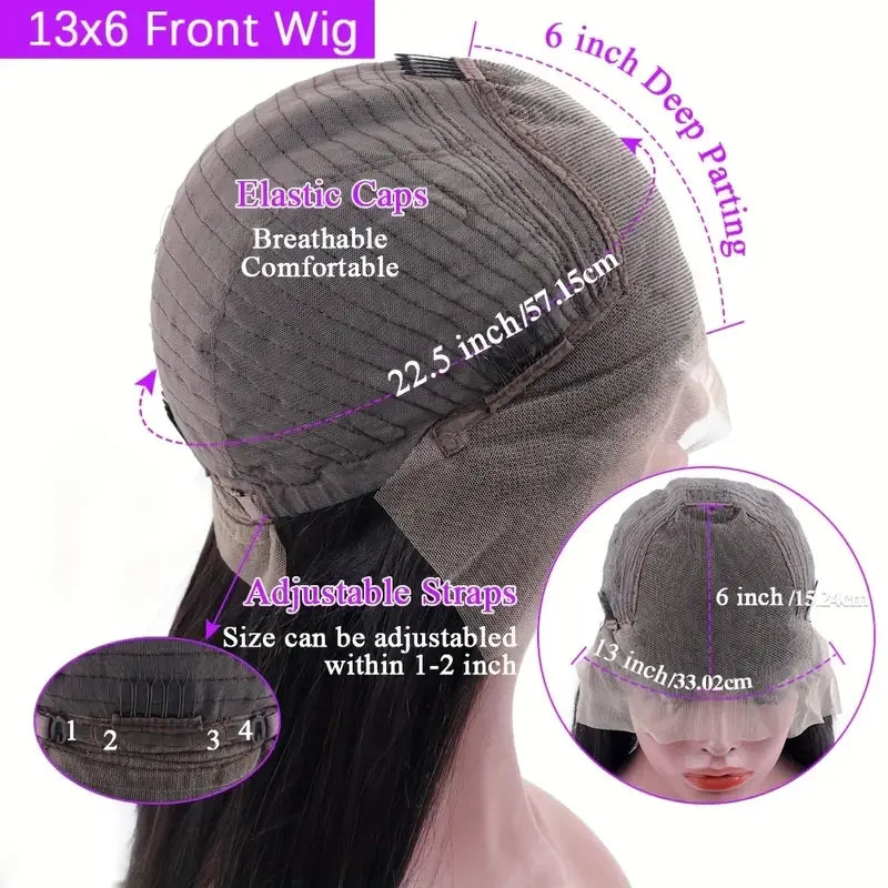 KLAMAN Bone Straight Wig | 40" 220% Density 13x4 Transparent Lace Front | Brazilian Human Hair