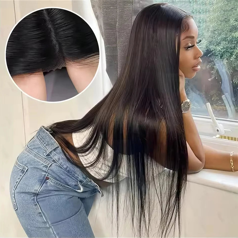 KLAMAN Glueless Bone Straight Wig | 30" Pre-Cut 4x4 & 5x5 HD Lace | 100% Human Hair Ready to Wear