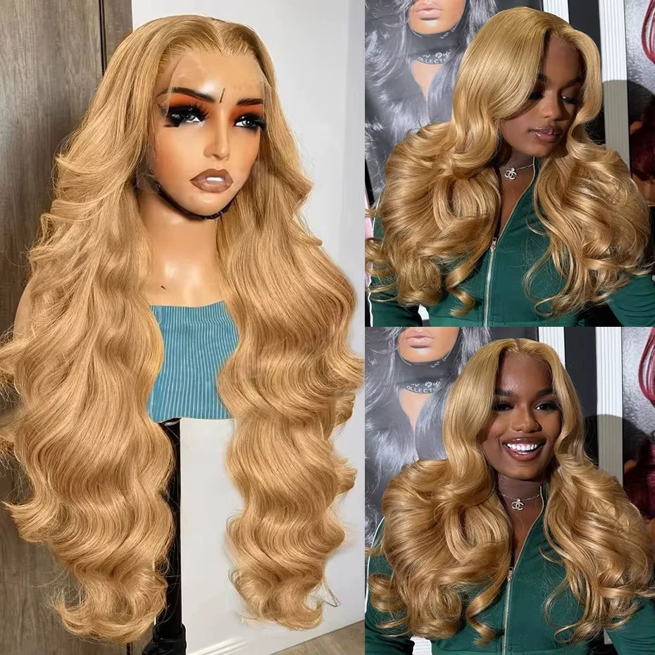 KLAMAN Honey Blonde Body Wave Wig #27 | 13x6 HD Lace Front | 210% Density Brazilian Human Hair