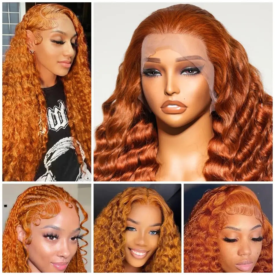 KLAMAN Ginger Deep Wave Wig #350 | 13x6 HD Lace Front | 200% Density Brazilian Hair