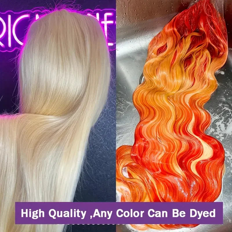 250% 40 Inch 613 Blonde Bone Straight Human Hair Wig Pre Plucked 13x6 Body Wave HD Lace Front Lace Frontal Wig Human Hair Wigs