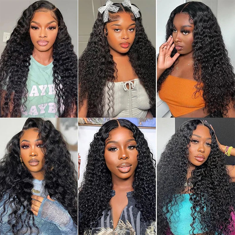 KLAMAN Water Wave Wig | 13x6 HD Lace Front | Wet & Wavy Deep Curly Human Hair with Baby Hair
