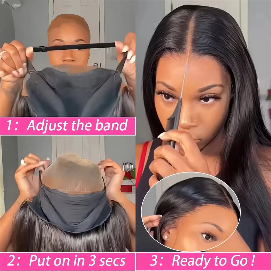 KLAMAN Glueless Bone Straight Wig | 30" Pre-Cut 4x4 & 5x5 HD Lace | 100% Human Hair Ready to Wear
