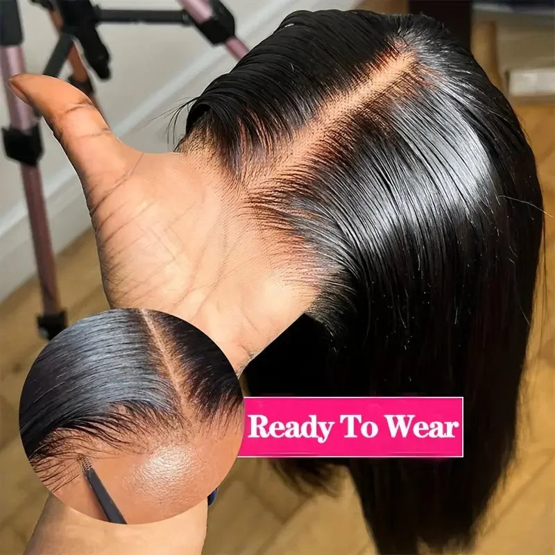 KLAMAN Bone Straight Wig | 40" 220% Density 13x4 Transparent Lace Front | Brazilian Human Hair