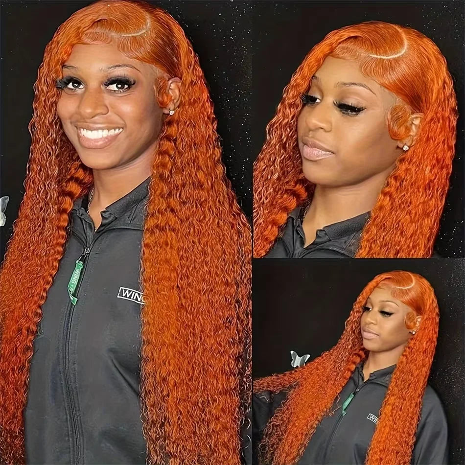 KLAMAN Ginger Deep Wave Wig #350 | 13x6 HD Lace Front | 200% Density Brazilian Hair