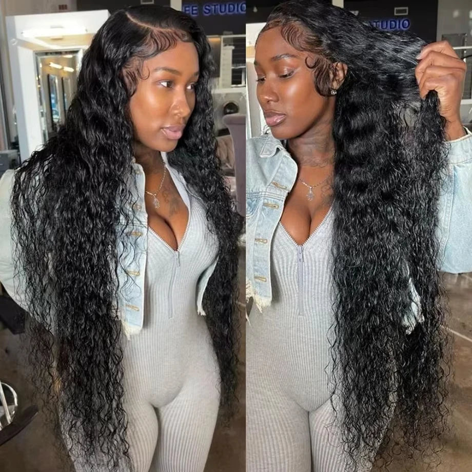 KLAMAN Deep Wave Lace Front Wig | 30" HD Lace 13x4 & 13x6 | Water Wave Curly Human Hair