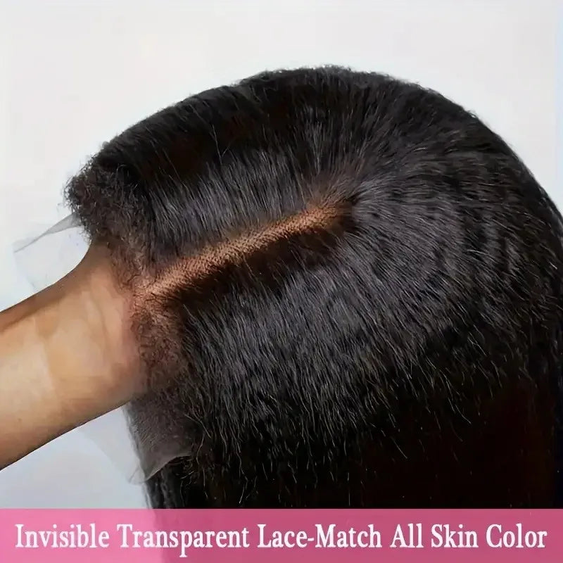 KLAMAN Yaki Straight Wig | 13x4 HD Lace & 5x5 No-Glue | Short Natural Human Hair