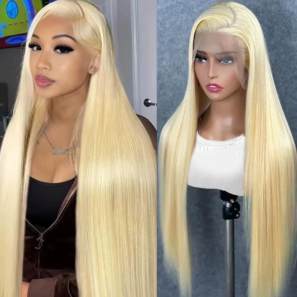 250% 40 Inch 613 Blonde Bone Straight Human Hair Wig Pre Plucked 13x6 Body Wave HD Lace Front Lace Frontal Wig Human Hair Wigs