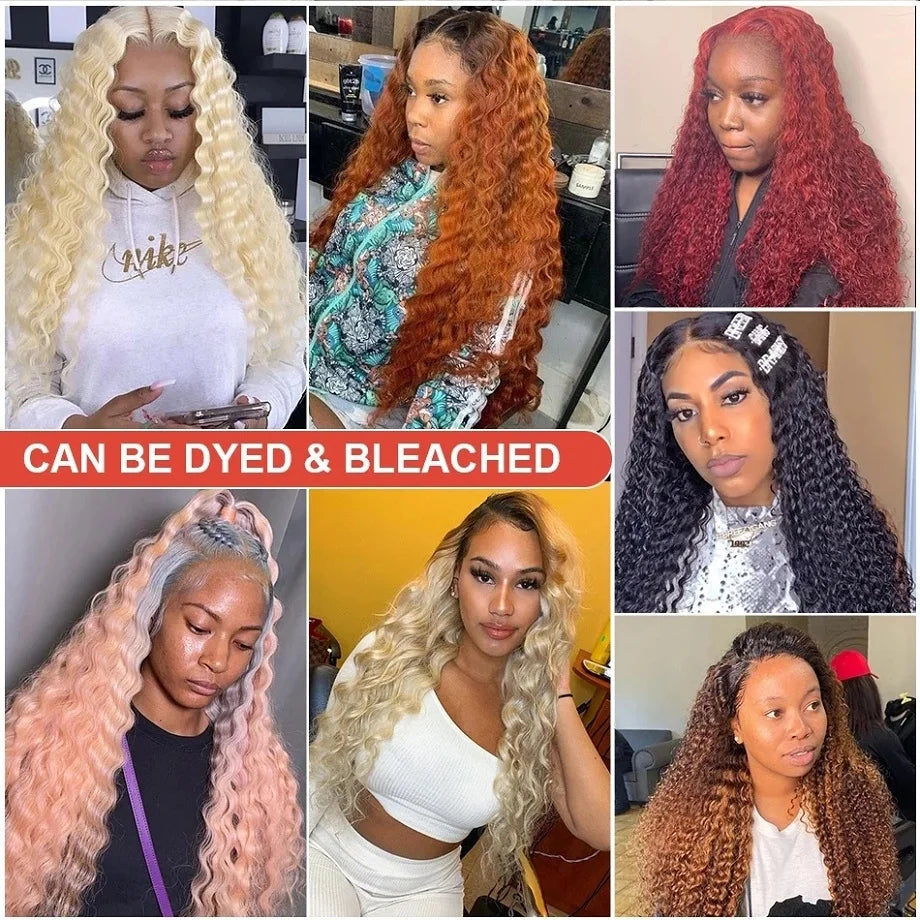 230 Density Frontal Lace Wigs Human Hair Curly Wigs For women Deep Wave 13x6 Hd Lace Frontal Wig 13x4 Water Wave Lace Front Wig
