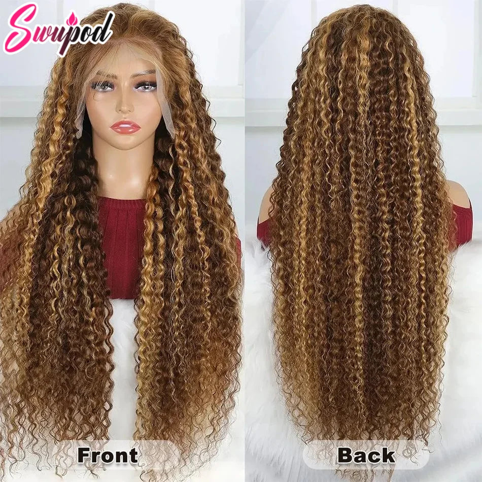 KLAMAN Highlight Deep Wave Wig | 13x4 & 13x6 HD Lace | Honey Blonde Ombre Brazilian Human Hair