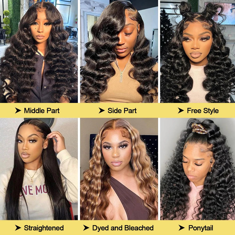 KLAMAN Loose Deep Wave Wig | 13x6 & 360 HD Lace | 220% Density Brazilian Human Hair