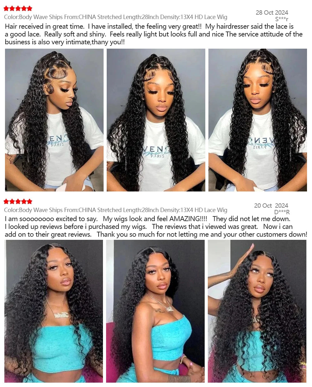 KLAMAN Natural Color Deep Wave Wig | 46" 13x6 HD Transparent Lace | Brazilian Human Hair