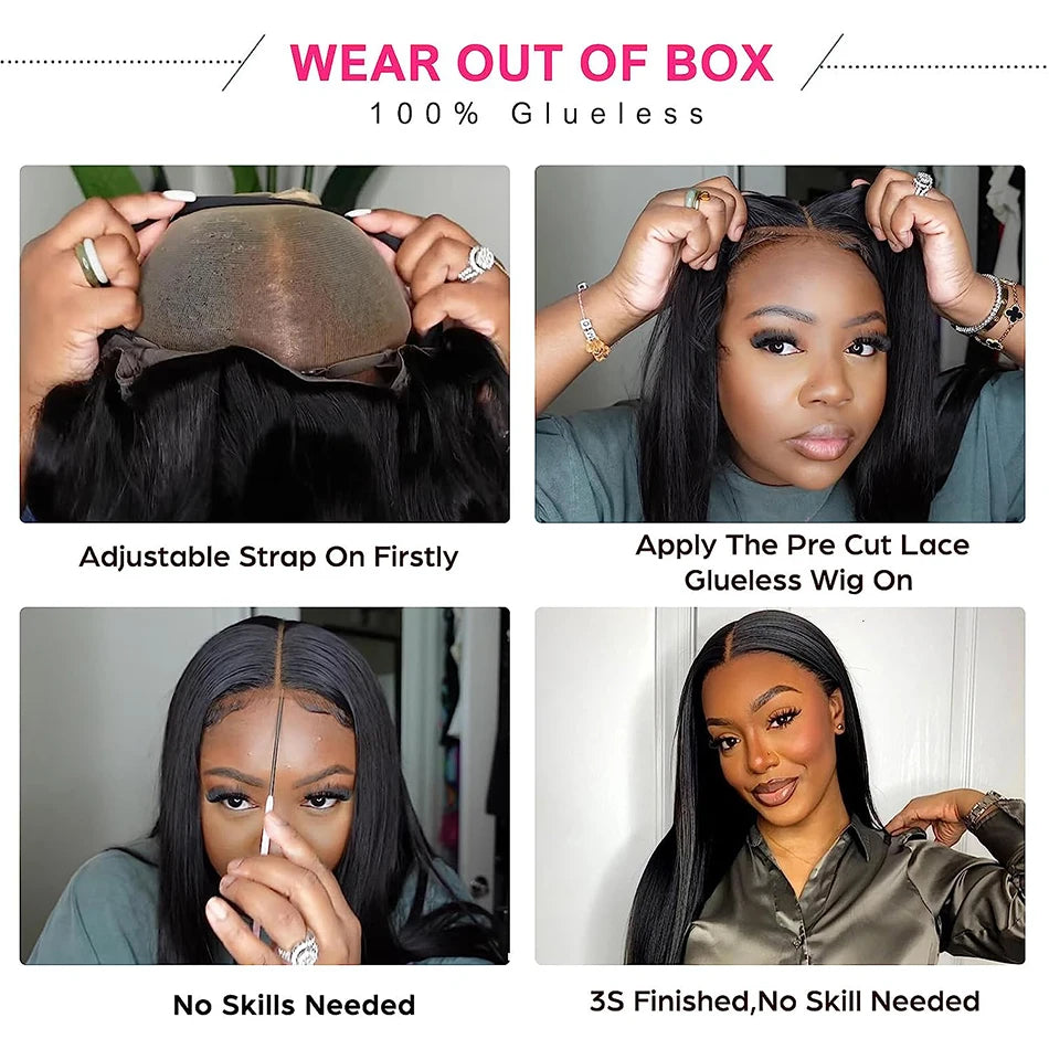 KLAMAN Straight Lace Front Wig | 13x6 & 13x4 HD Lace | Glueless 30-40" Brazilian Human Hair